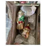 OLD WORLD CHRISTMAS GLASS ORNAMENTS - SANTA &