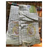SPRING RABBIT HAND TOWELS, SET OF 2.