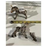 GOEBEL ZEBRA FIGURINES - HAND-PAINTED PORCELAIN,