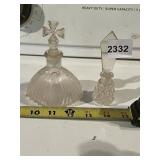 GLASS PERFUME BOTTLES - TWO VINTAGE PRESSED