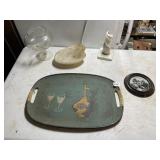 MILK GLASS TWISTED CANDLE HOLDER, ART GLASS