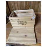 PLOW & HEARTH FATWOOD WOODEN STORAGE BOX W/ FIRE