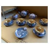 JAPANESE BLUE & WHITE PORCELAIN TEA SERVICE -