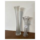 ASSORTED GLASS VASES.