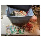 HUGE CRAFT SUPPLY LOT IN TOTE WITH LID