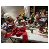 CHRISTMAS DECORATIONS, PLUSH FIGURES, TIN WARE,