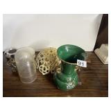 ITALIAN ENAMEL GILT VASE, ORNATE RETICULATED