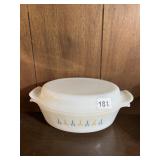PYREX VINTAGE MILK GLASS STARBURST COVERED