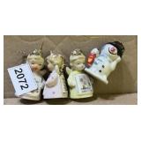 VINTAGE CERAMIC ANGEL ORNAMENTS W/ HOLIDAY