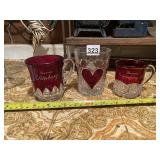 RUBY-STAINED GLASS SOUVENIR MUGS TUMBLER.