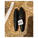 CAST IRON CUCKOO CLOCK WEIGHTS, 8IN.