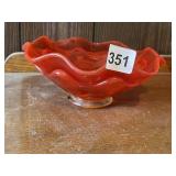 AMBERINA DOUBLE LAYERED FOOTED BOWL