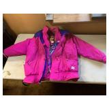 VINTAGE SKI JACKET - NEON PINK W/ PURPLE LINING,