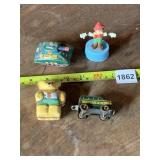 TIN TOYS, TIN BEAR CONTAINER, JUMPING PINOCCHIO