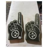 PAIR OF STEELERS FOAM FINGERS - "STEELERS" AND