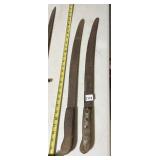 VINTAGE BUTCHER KNIVES - WOOD HANDLES, APPROX