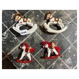 VINTAGE ROCKING HORSE ORNAMENTS & FIGURINES - SET