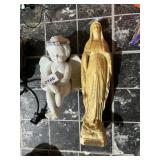 DECORATIVE RELIGIOUS FIGURINES - CHERUB W/ FLOWER