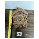 GERMAN VINTAGE CARVED WOOD CUCKOO CLOCK, ORNATE