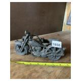 CAST IRON MOTORCYCLE W/ SIDECAR - VINTAGE TOY,
