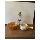 BRASS CRYSTAL ACCENT CANDLE HOLDER, CARNIVAL