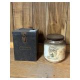 WARNER ELECTRIC CO METAL STORAGE BOX W/ VINTAGE