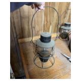 VINTAGE RAILROAD LANTERN - METAL W/ GLASS GLOBE,