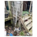 GALVANIZED WATERING CAN, GARDEN TOOLS, POTS,