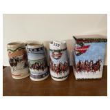 BUDWEISER HOLIDAY STEINS W/ BOX.