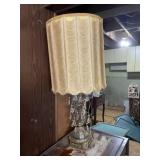 CHANDELIER CRYSTAL TABLE LAMP W/ SHADE.