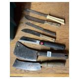 ASSORTED KITCHEN KNIVES & CLEAVERS -