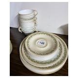 CORNING WARE SPRING BLOSSOM GREEN DINNER PLATES,