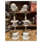 VTG MILK GLASS TABLE LAMPS.
