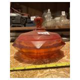 AMBERINA COVERED CANDY DISH