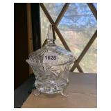 CRYSTAL COVERED CANDY DISH - GEOMETRIC STARBURST