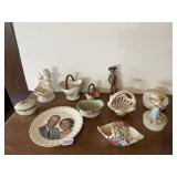 DECORATIVE CERAMIC FIGURINES, BOXES, PLANTERS.