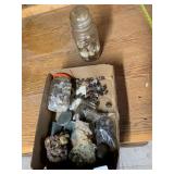 MINERAL AND ROCK COLLECTION - VINTAGE GLASS JARS