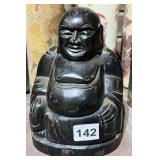 BUDDHA FIGURINE, BLACK PAINTED FINISH