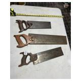 3 ANTIQUE HAND SAWS