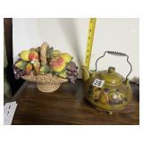 SORRENTO BY AMART CERAMIC FRUIT BASKET SCULPTURE,