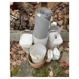 PLASTIC BUCKETS, WEED CONTROL, POT, SCREENING.