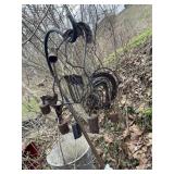 METAL GARDEN HOOK AND GALVANIZED BUCKET, IRON