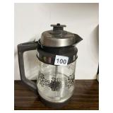 VINTAGE COFFEE PERCOLATOR, GLASS BODY W/
