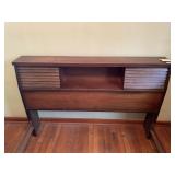 MID-CENTURY WALNUT BED HEADBOARD W/ LOUVERED