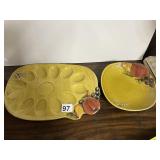 JAYCEE JAPAN CERAMIC FRUIT DECOR EGG PLATTER,