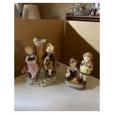 BOY AND GIRL FIGURAL LAMP AND OTHER COORDINATED