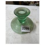 URANIUM GLASS CANDLE HOLDER.
