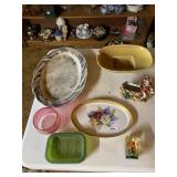 OVAL SERVING PLATTERS, VINTAGE LITTLE WOODEN