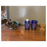 CARNIVAL GLASS ASSORTMENT - IRIDESCENT BLUE