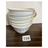 CORELLE LIVING WARE COFFEE MUGS, BLUE FLORAL